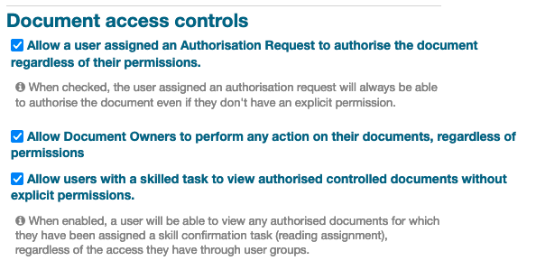 Document access controls